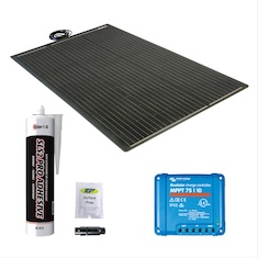 SolarGo2 100W Semi-Flexi Solar Panel Black Rear Exit Kit